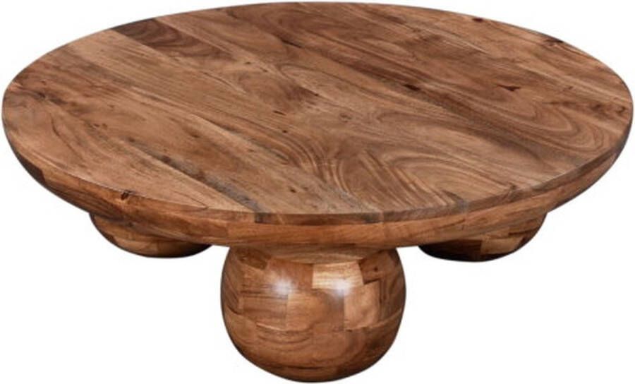 Moods Collection Salontafel Rond Solid Hout Ronde Poten 90x30 cm - Foto 2