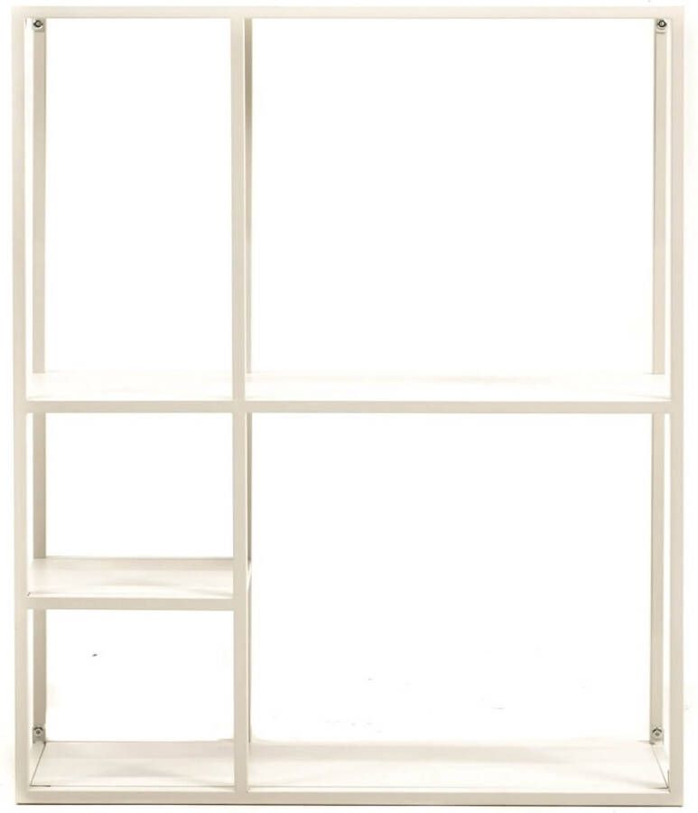 Mister Habitat Wandrek staal wit 5 vaks 75x18x90 cm