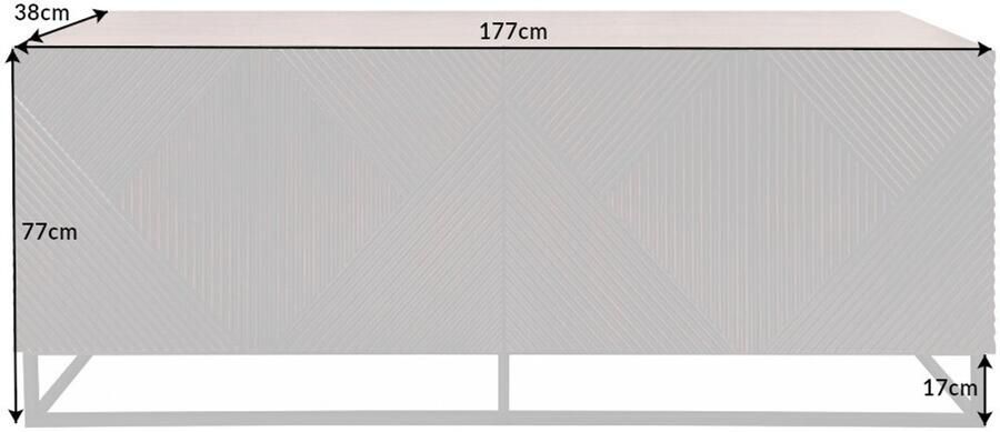 Invicta Interior Massief dressoir CREATIVO 177 cm mangohout gedetailleerd retro-design aan de voorkant 40049 - Foto 2