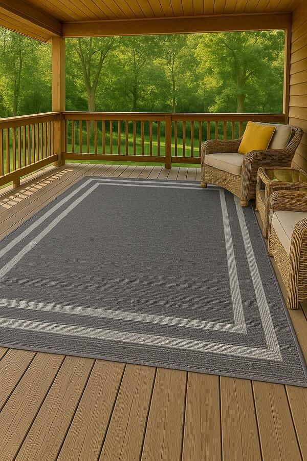 Moonay Home Moonay Belano Buiten Vloerkleed 80x150 cm Grijs – Waterbestendig Tuinkleed – Weerbestendig Buitenkleed – UV-bestendig – Balkonkleed – Terras Tapijt – 7mm Laagpolig – Onderhoudsvriendelijk