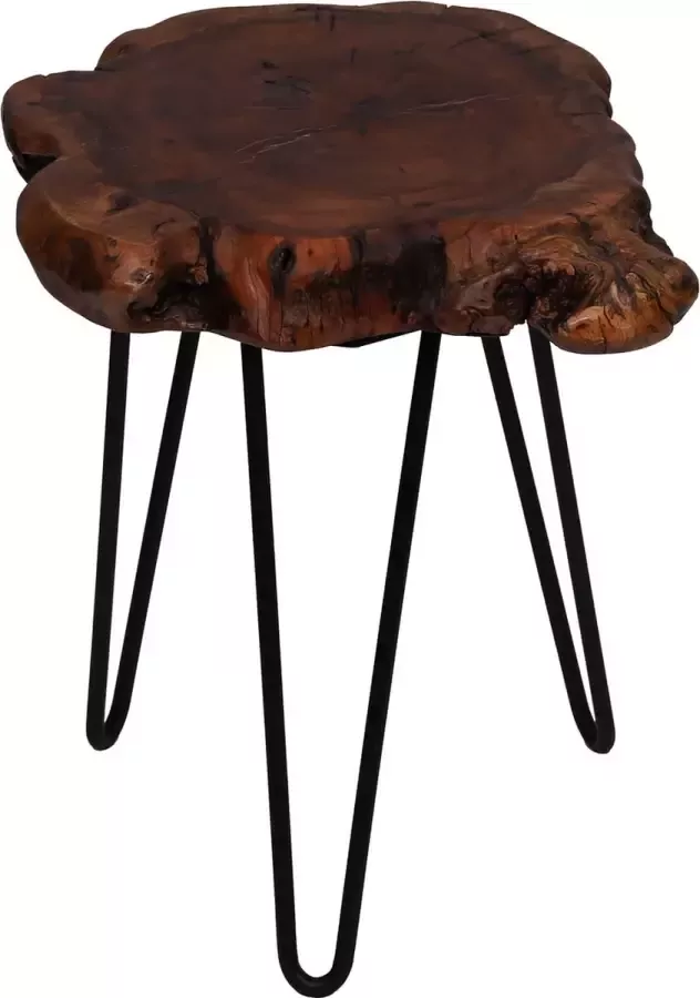 Mooyak Bijzettafel Cederhout IJzer Donkerhout