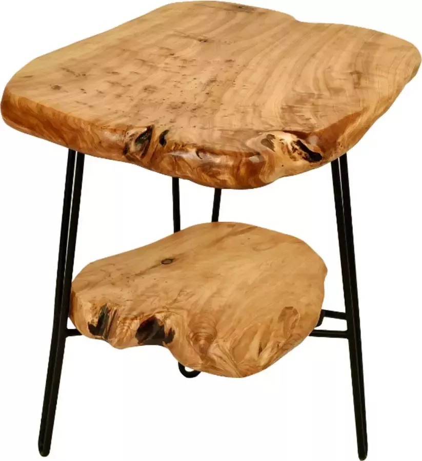 Mooyak Bijzettafel Cederhout Metaal Natuurlijk Medium