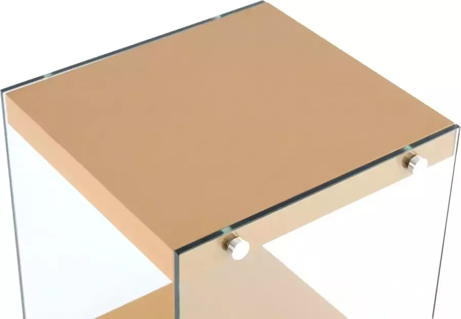 Mooyak Bijzettafel Gehard Glas MDF Goud