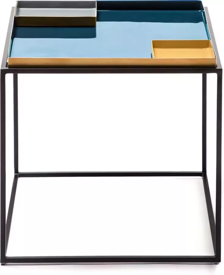 Mooyak Bijzettafel IJzer Blauw Grijs oranje