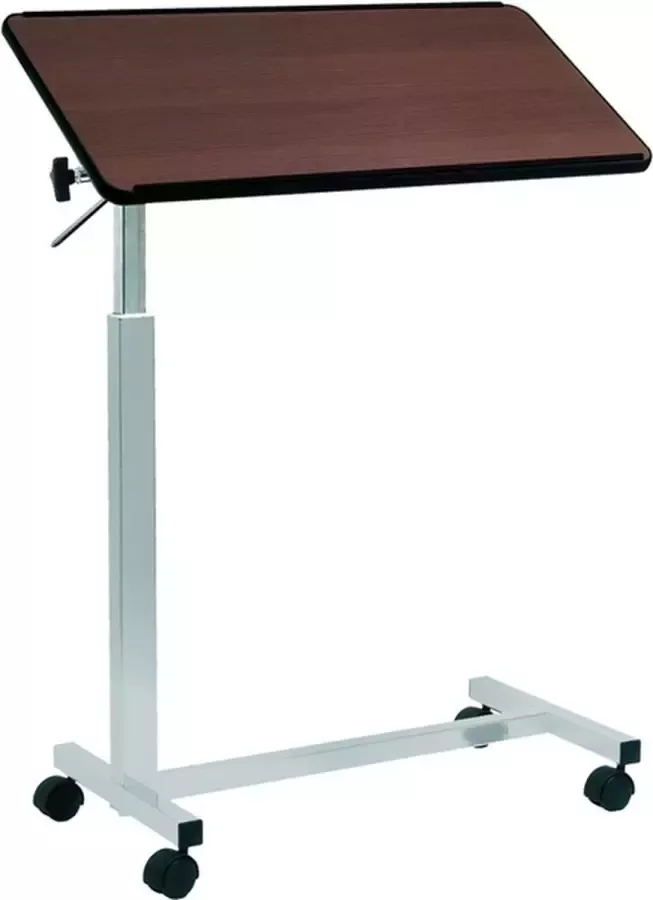 Moretti bedtafel met wielen krasvrij blad met rand bruin
