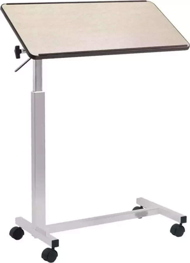 Moretti bedtafel met wielen krasvrij blad met rand licht bruin