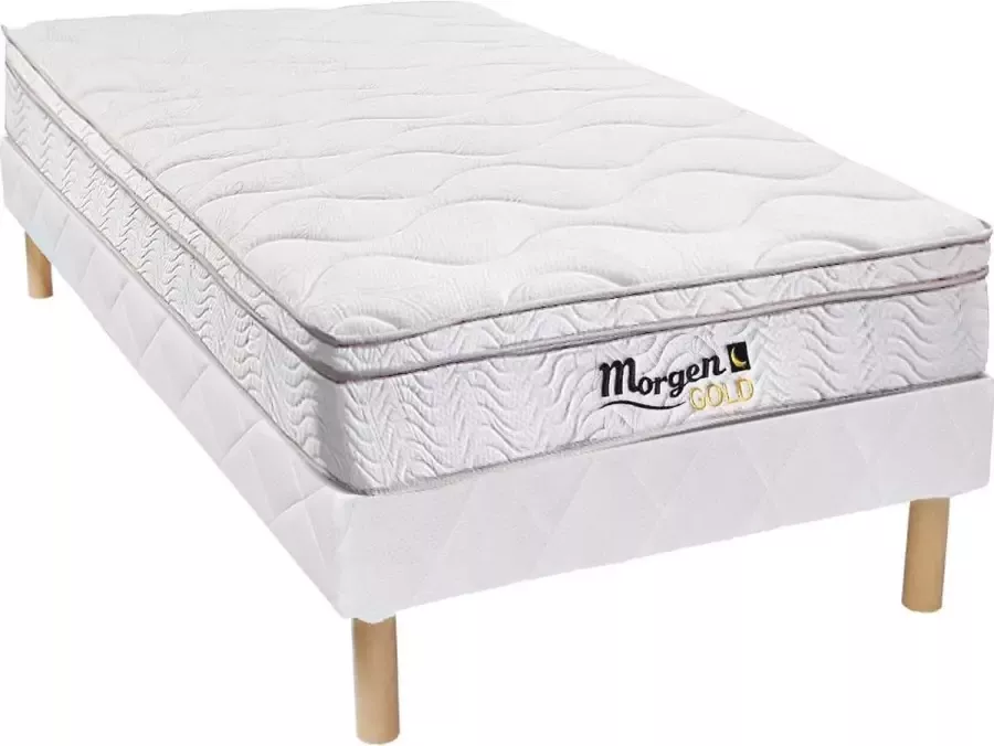 Vente-unique Set bedbodem + matras met veren met 3 zones WOLKENTANZ van MORGENGOLD 90 x 200 cm L 200 cm x H 30 cm x D 90 cm