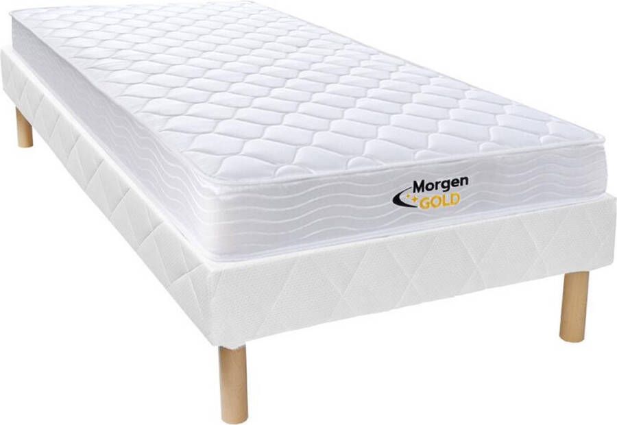 Vente-unique Set bedbodem + matras met veren WOLKENLOS van MORGENGOLD 90 x 190 cm L 190 cm x H 30 cm x D 90 cm