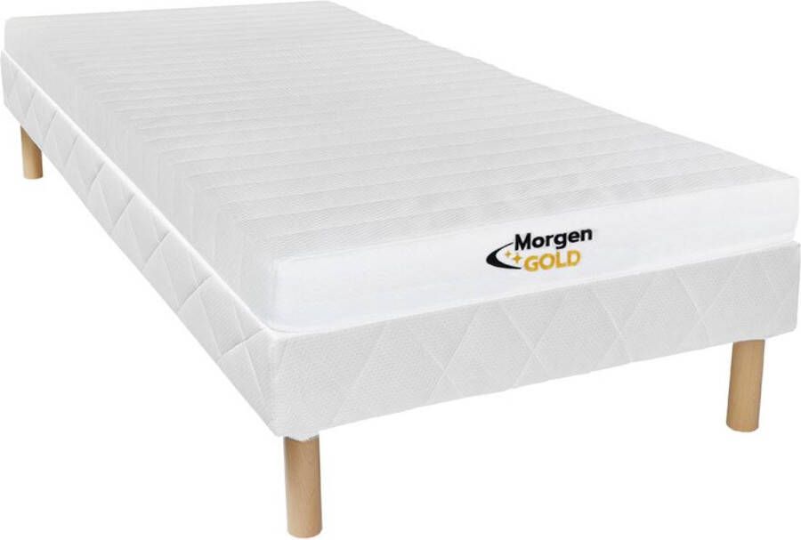 Vente-unique Set bedbodem + schuimmatras met 7 zones 25 kg m3 STELO KIDS dikte 12 cm van MORGENGOLD 90 x 200 cm L 200 cm x H 31 cm x D 90 cm