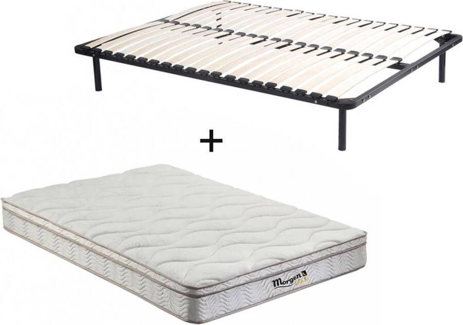 Vente-unique Set lattenbodem en verenmatras met 3 slaapzones en vormgeheugen WOLKENTANZ van MORGENGOLD 140 x 190 cm L 190 cm x H 25 cm x D 140 cm - Foto 3