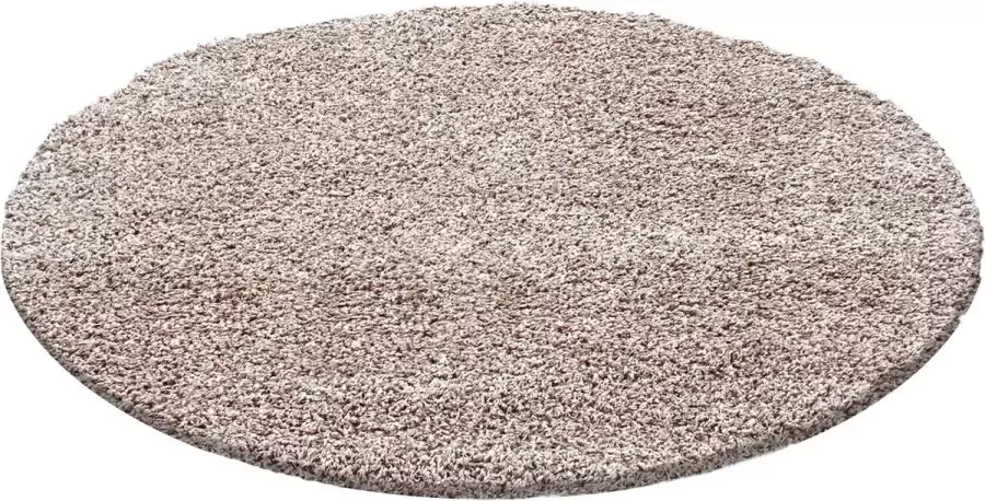 Morhane Dream Shaggy vloerkleed hoogpolig rond Ø 120cm beige