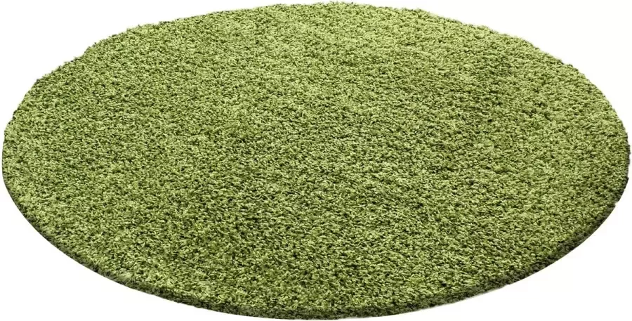 Morhane Dream Shaggy vloerkleed hoogpolig rond Ø 120cm groen