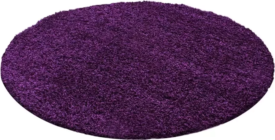 Morhane Dream Shaggy vloerkleed hoogpolig rond Ø 120cm lila