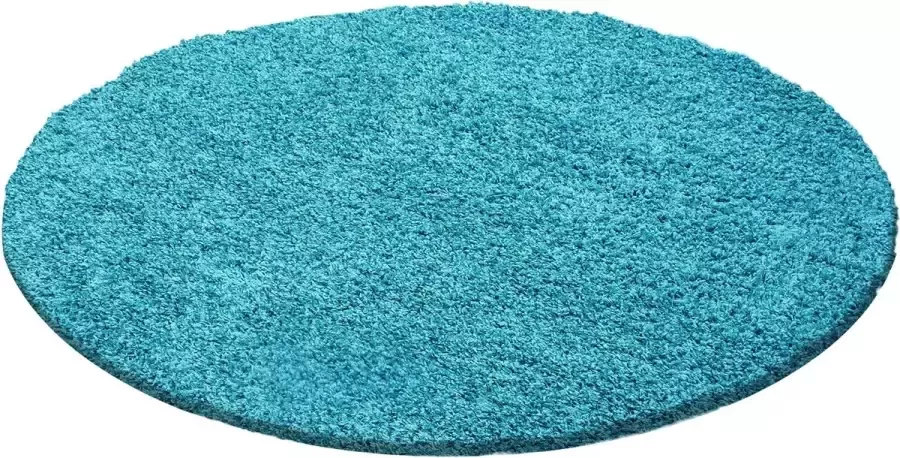 Morhane Dream Shaggy vloerkleed hoogpolig rond Ø 120cm turquoise