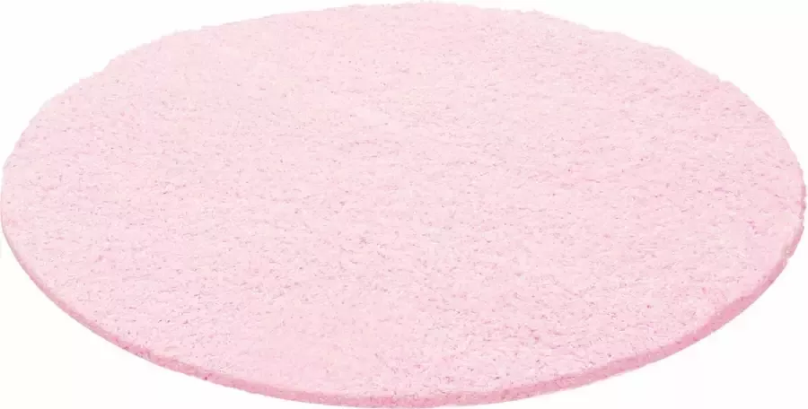 Morhane Life Shaggy vloerkleed hoogpolig rond Ø 120cm roze