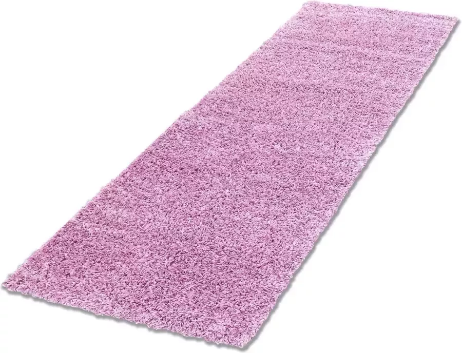 Morhane Life Shaggy vloerkleed hoogpolig loper 80x250cm roze