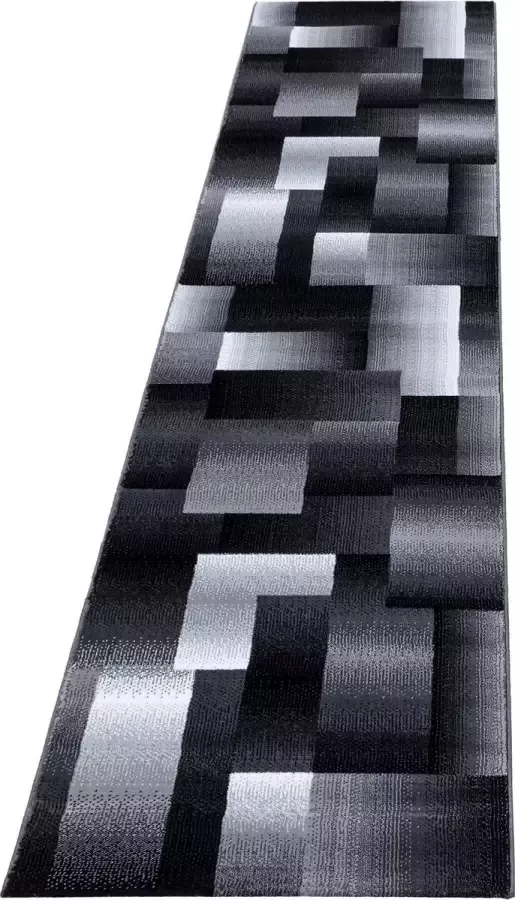 Morhane Miami Jawa vloerkleed laagpolig loper 80x300cm zwart
