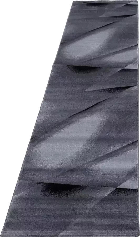 Morhane Miami Hios vloerkleed laagpolig loper 80x300cm zwart