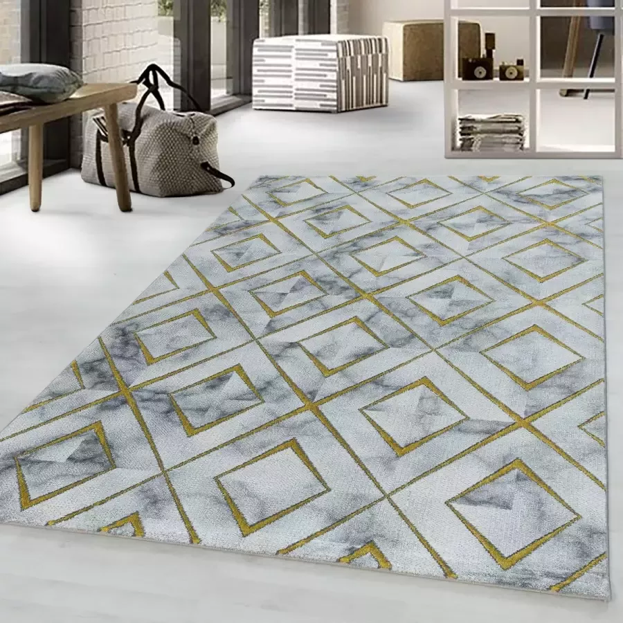 Morhane Naxos Rhamnous W vloerkleed laagpolig rechthoek 120x170cm goud