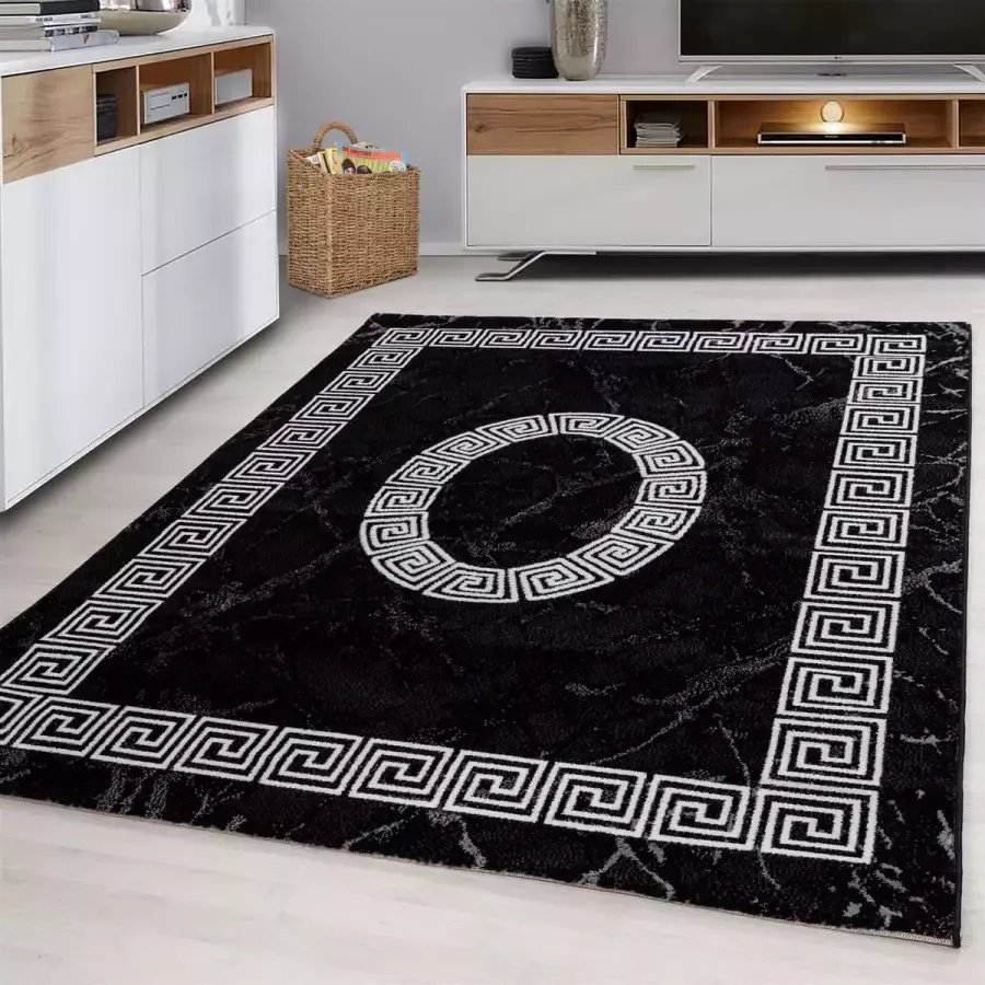 Morhane Plus Laby vloerkleed laagpolig rechthoek 160x230cm zwart