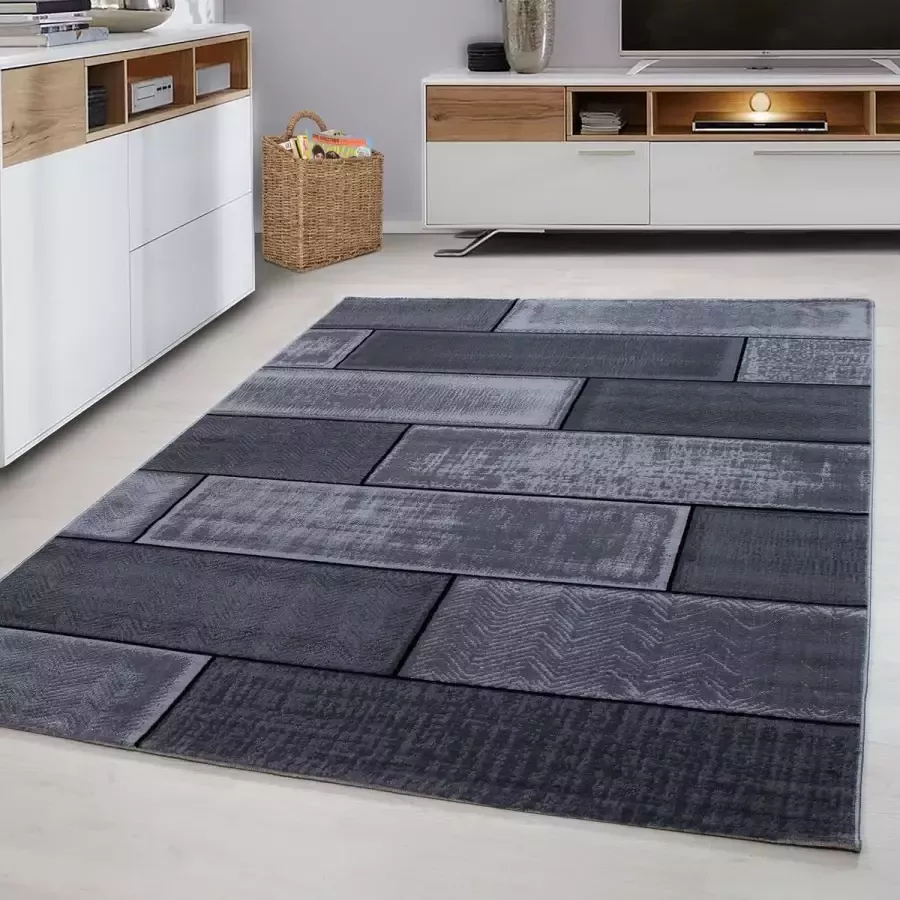 Morhane Plus Wallz vloerkleed laagpolig rechthoek 80x150cm zwart