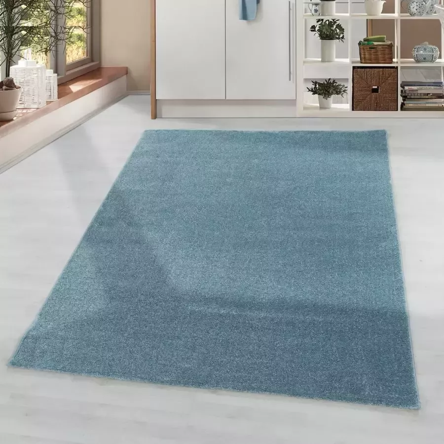 Morhane Rio One vloerkleed hoogpolig loper 80x250cm blauw
