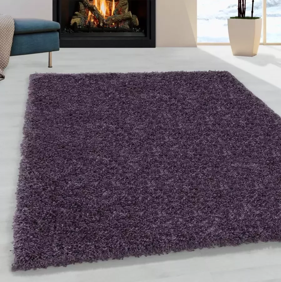 Morhane Sydney Shaggy vloerkleed hoogpolig loper 100x200cm violet