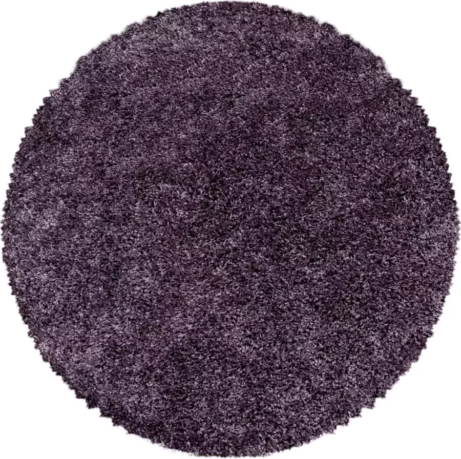 Morhane Sydney Shaggy vloerkleed hoogpolig rond Ø 80cm violet