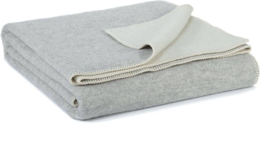 Most Omkeerbare wollen bed deken Gray Violet 200 x 220 cm grijs-wit