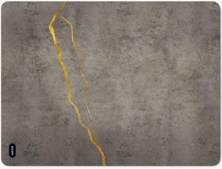 Mótif Kintsugi Grijze vloerbeschermer met gouden keramiek patroon 90 x 120 cm Premium kwaliteit & Extra lange levensduur Vloermat Bureaustoelmat