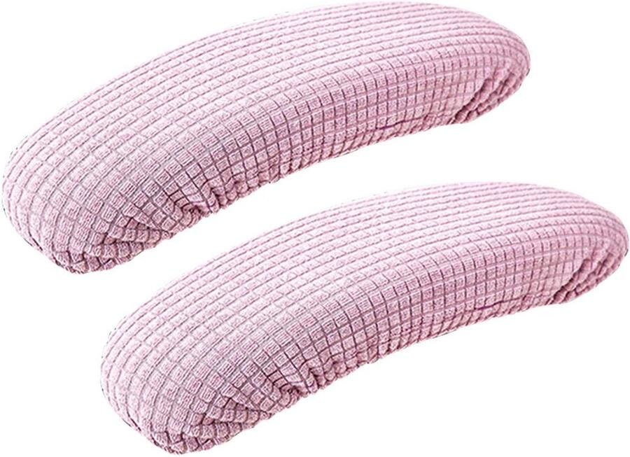 MOVKZACV verwijderbare elastische armleuninghoes waterdicht rekbaar comfortabel elastisch bandontwerp duurzame armleuningbeschermer voor bureaustoel computerstoel (lichtpaars)