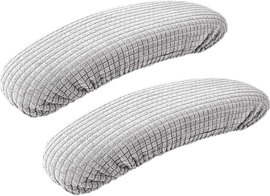 MOVKZACV verwijderbare elastische armleuninghoes waterdicht rekbaar comfortabel elastisch bandontwerp duurzame armleuningbeschermer voor bureaustoel computerstoel (lichtgrijs)