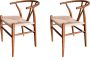 Mowelli 2 stoelen 'Y Chair Style' Walnut - Thumbnail 2