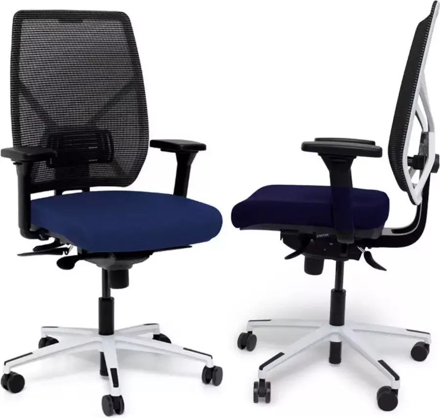 MR Actiflexx Bureaustoel Actiflexx Weave ARBO NPR 1813 stof blauw rug wit voetenkruis!