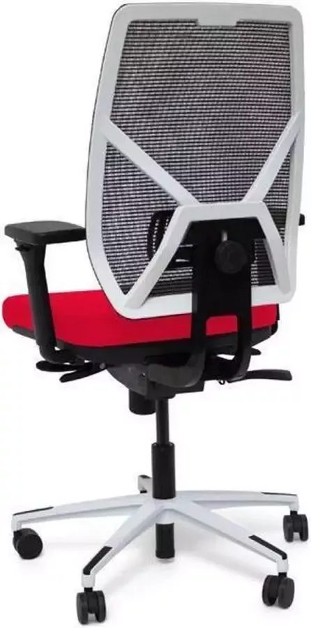 MR Actiflexx Bureaustoel Actiflexx Weave ARBO NPR 1813 stof rood rug wit voetenkruis!
