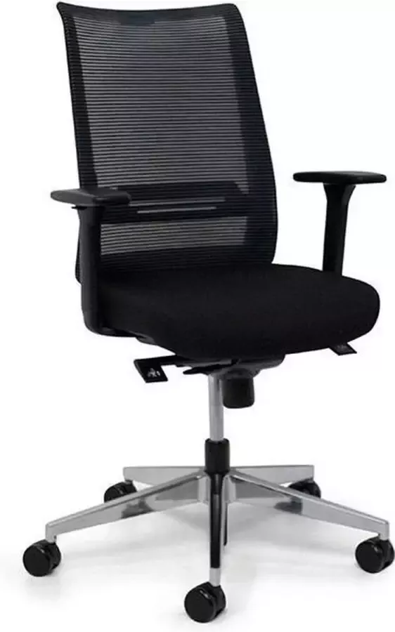 Multi Ratio Bureaustoel Brussel ARBO verantwoord stof zwart verchroomd voetenkruis!