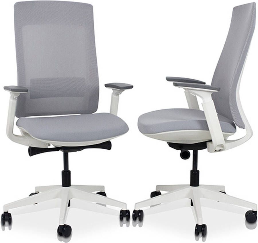 Mr pro MRC PRO Design gray white Ergonomische bureaustoel Arbo verantwoord| Harde wielen