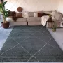 Interieur 05 Hoogpolig Berber vloerkleed Lines Groen Crème 160x230cm Dikke Kwaliteit Mrcarpet - Thumbnail 1