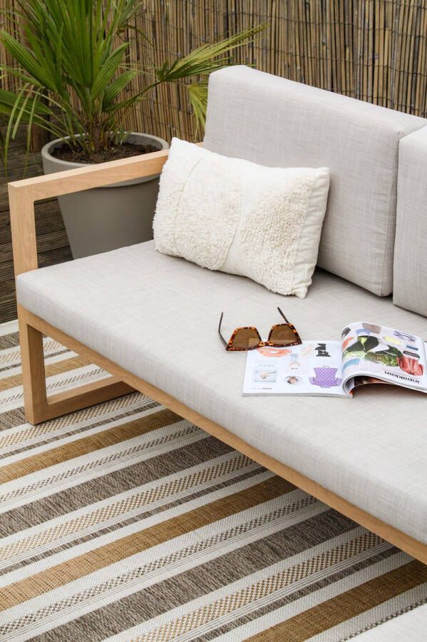 MrCarpet Buitenkleed Tuintapijt Voorjaarsactie Treviso Bruin Geel 160 x 230cm