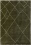 Interieur 05 Hoogpolig Berber vloerkleed Lines Groen Crème 160x230cm Dikke Kwaliteit Mrcarpet - Thumbnail 2