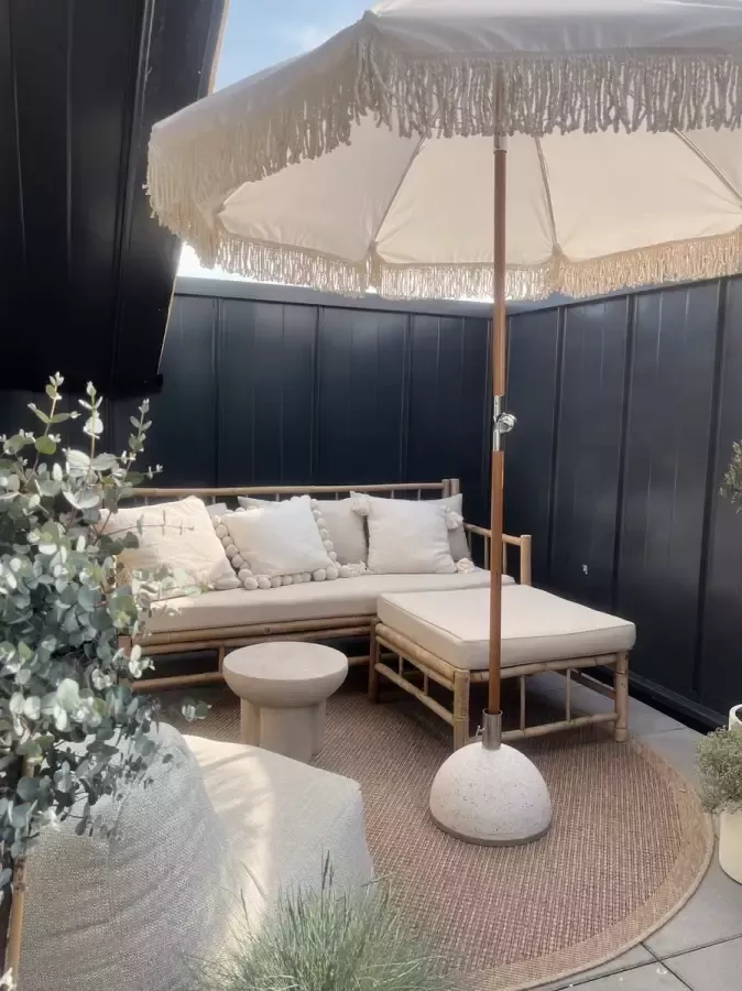 MrCarpet zomersale Jute Buitenkleed Rond Tuintapijt Groot buitenkleed Outdoor Beige naturel 240cm