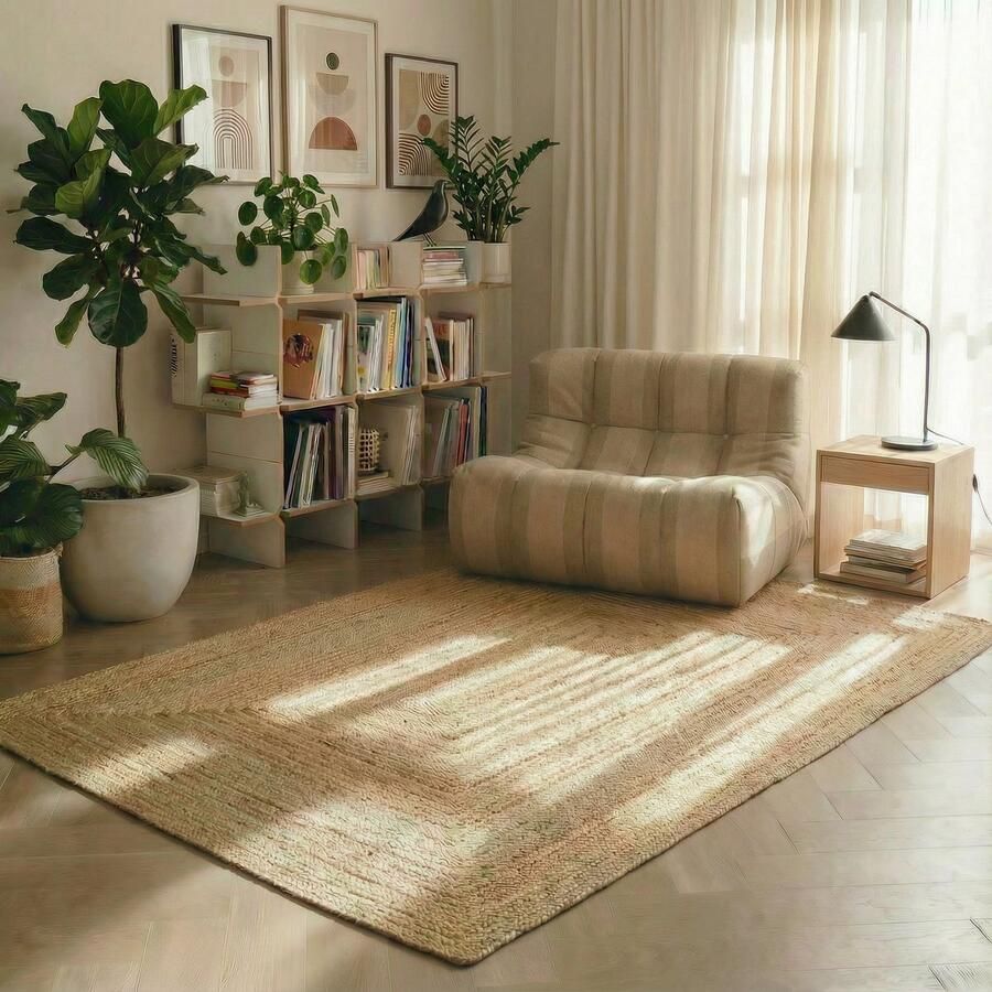 MrCarpet Jute Vloerkleed Rechthoek naturel 160 x 230cm - Foto 3