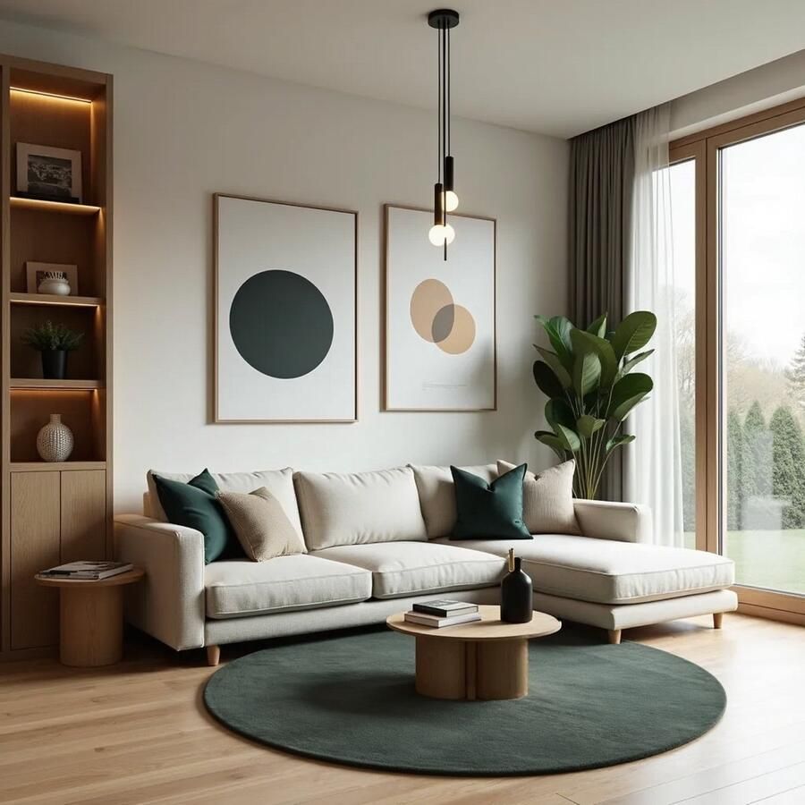 MrCarpet Rond hoogpolig vloerkleed Extra Zacht Fluffy Groen 200cm