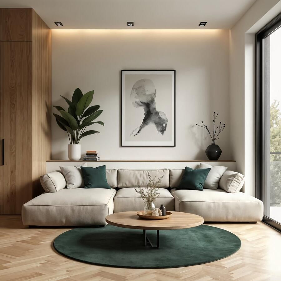 Mrcarpet Rond hoogpolig vloerkleed Extra Zacht Fluffy Groen 160cm