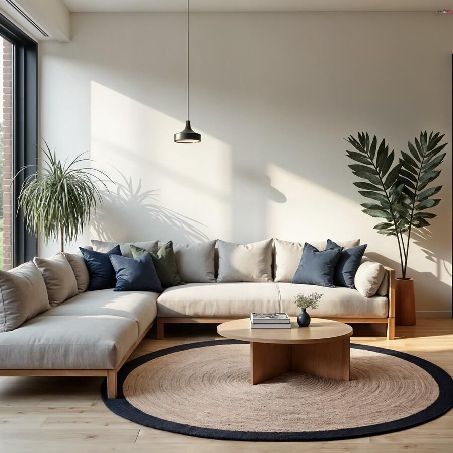 MrCarpet Rond jute vloerkleed Naturel antraciet met rand 240cm - Foto 3