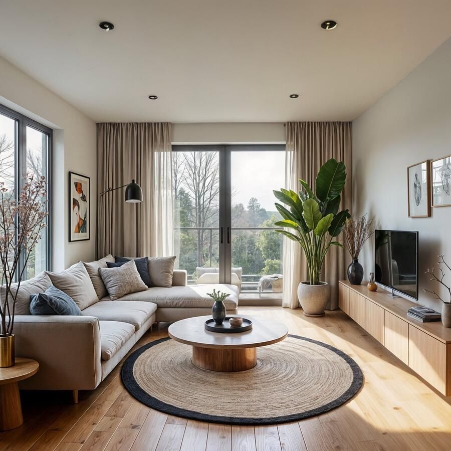 MrCarpet Rond jute vloerkleed Naturel antraciet met rand 240cm