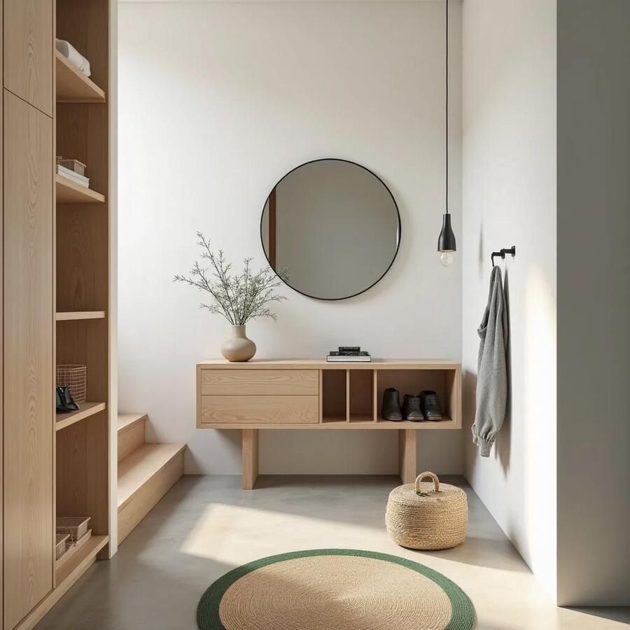 MrCarpet Rond jute vloerkleed naturel Groen met rand 120cm