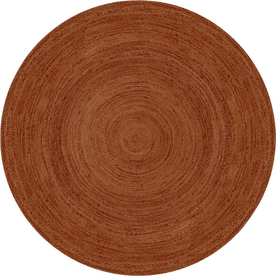 MrCarpet Rond jute vloerkleed Roest terracotta 240cm - Foto 2