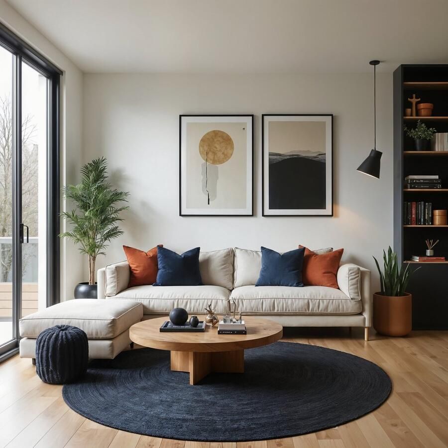 MrCarpet Rond vloerkleed jute zwart antraciet 240cm