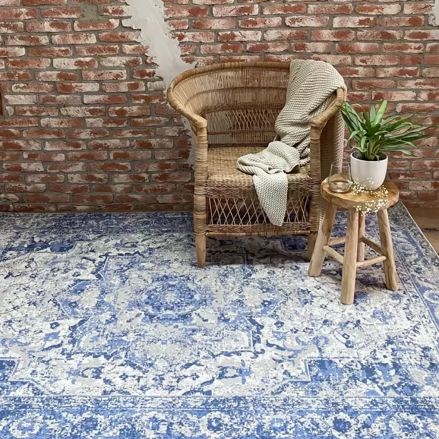 MrCarpet Vintage vloerkleed Dewi Blauw 160x230cm